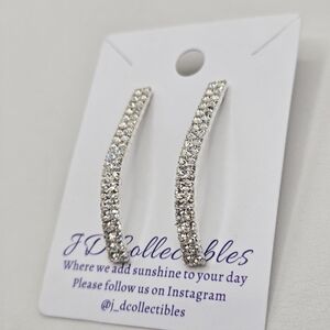 Swarovski Elements Silver Crystal Earrings Made w Swarovski Crystals